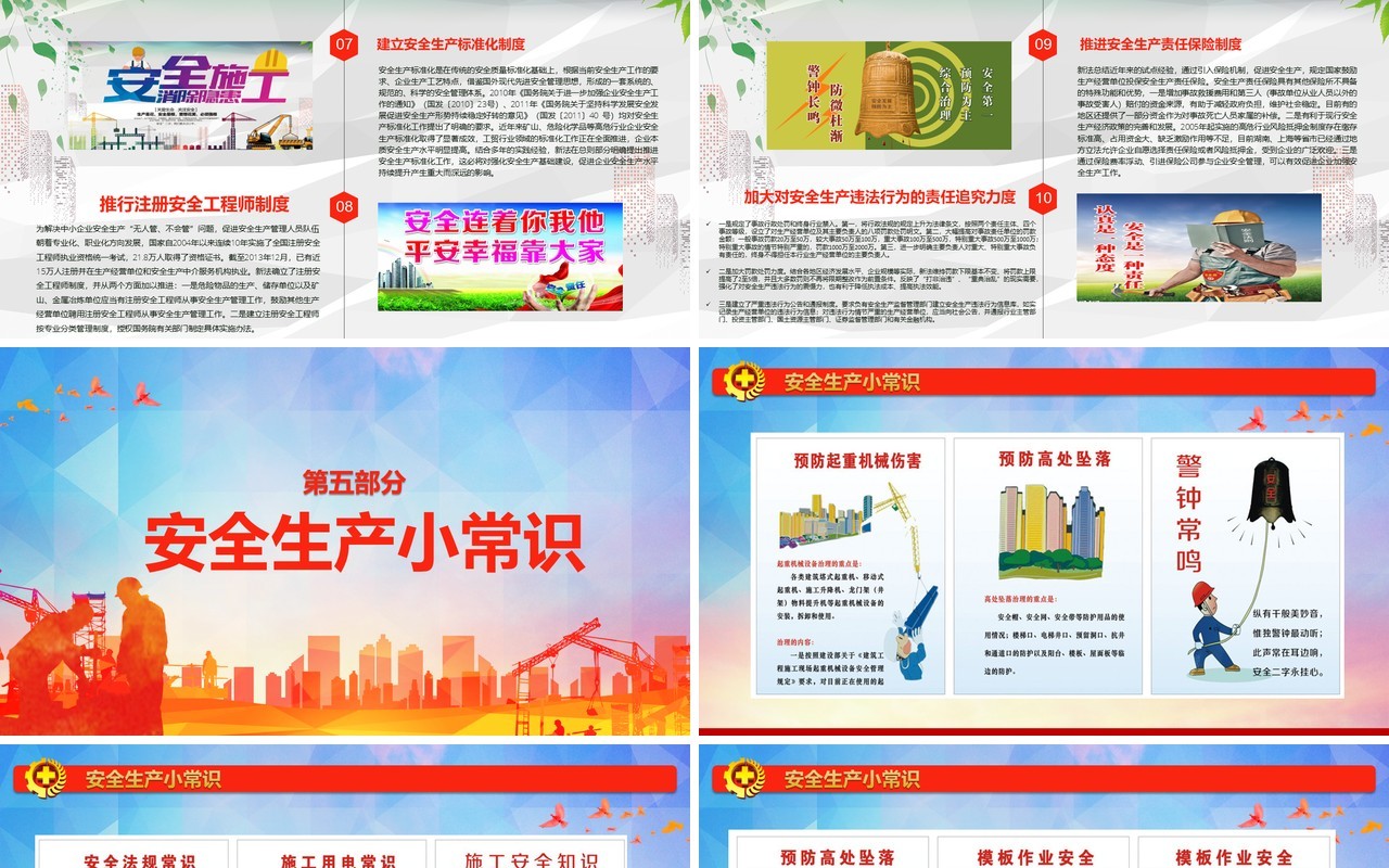 红色ppt安全生产ppt安全培训