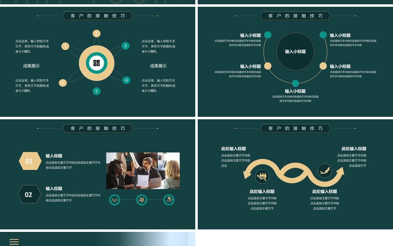 绿色简约风市场销售技巧培训PPT模板