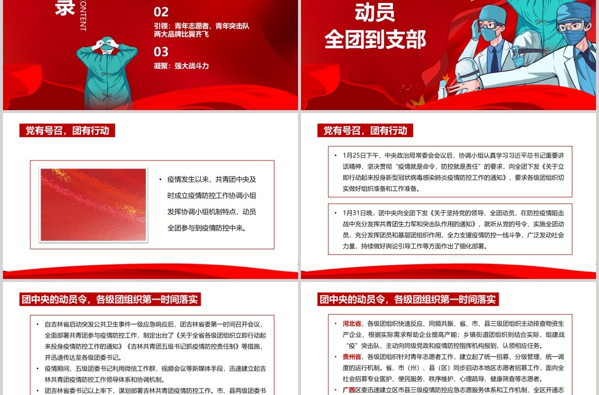 战疫中的五四共青团组织共青战疫党课党建党政ppt模板
