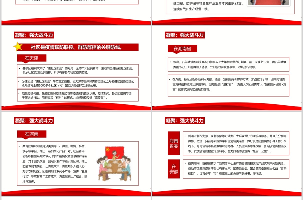 战疫中的五四共青团组织共青战疫党课党建党政ppt模板