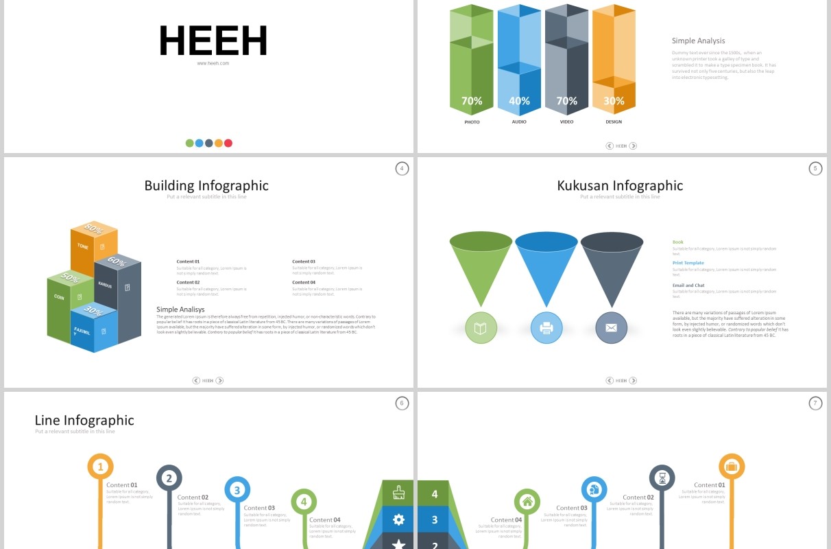 高端企业宣传产品项目介绍立体图表PPT可插图排版设计模板HEEH Powerpoint