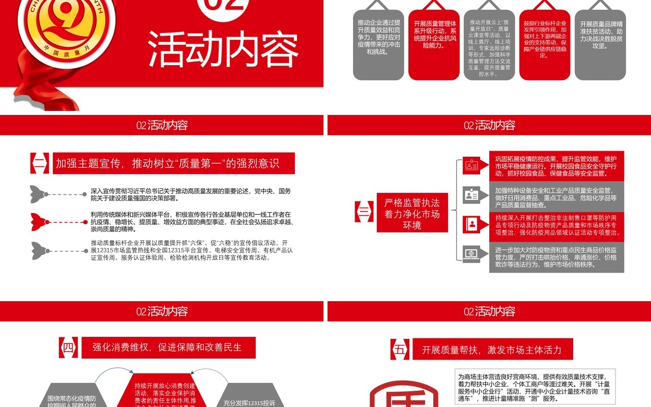 红色党建全国质量生产月安全PPT模板