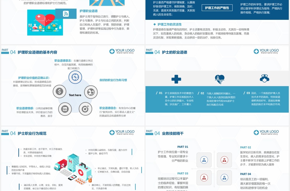 简约简洁护士岗前培训医疗医院PPT模板