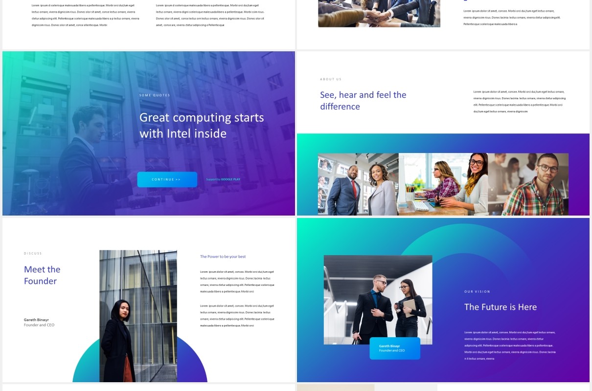 蓝色科技技术研发公司项目宣传PPT模板Gadget - Tech Theme Powerpoint Template