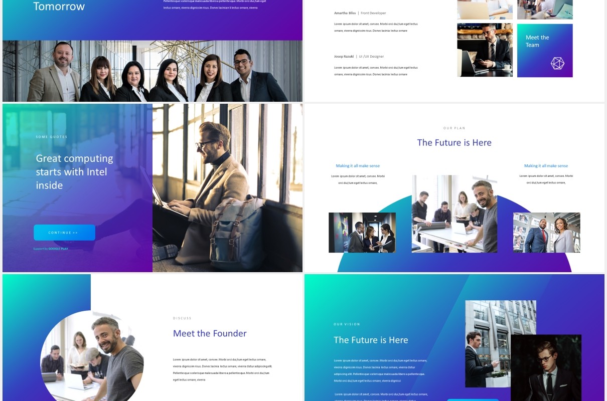 蓝色科技技术研发公司项目宣传PPT模板Gadget - Tech Theme Powerpoint Template