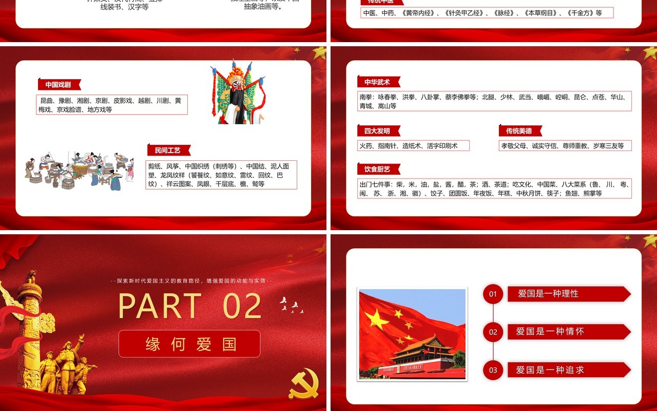 红色党政风弘扬爱国精神社会主义核心价值观宣传教育主题班会动态PPT模板
