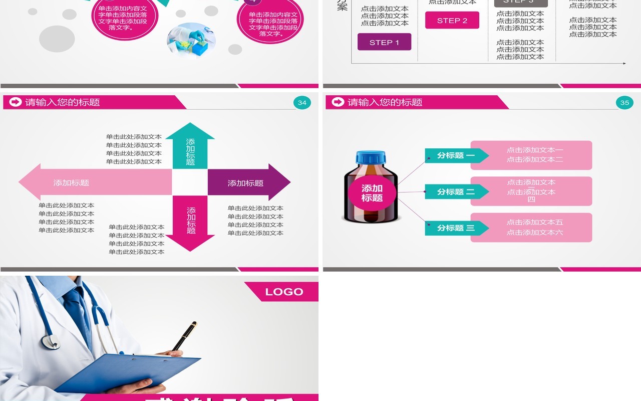 简约药品分析PPT模板