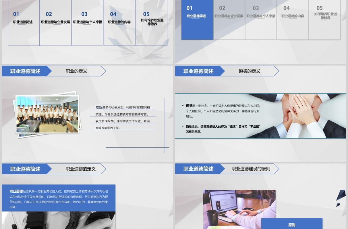 商务员工职业道德素养培训PPT模板