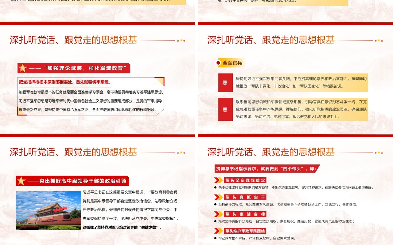 红色党政风加强党史军史和光荣传统教育PPT模板