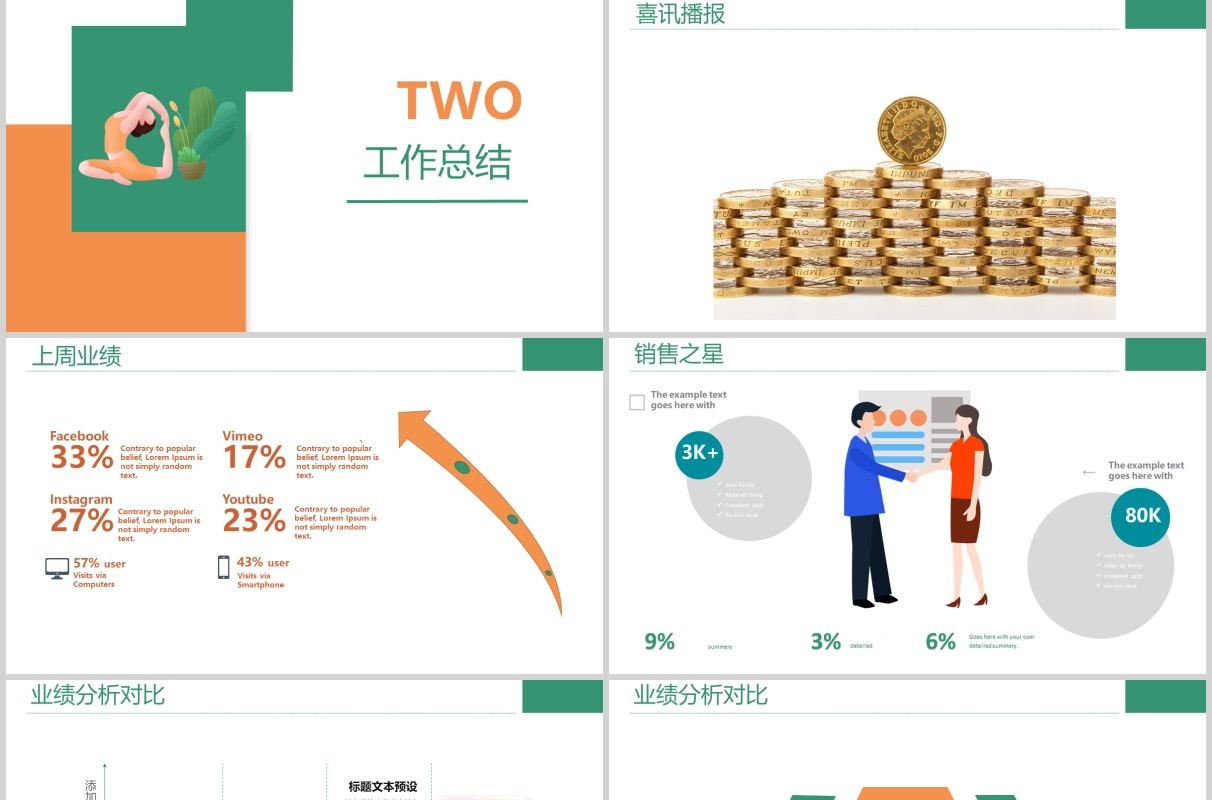 绿色保险公司例会早会PPT模板