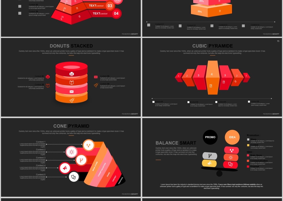 黑红色商业计划书PPT信息可视化图表模板Bonapit - Powerpoint Template