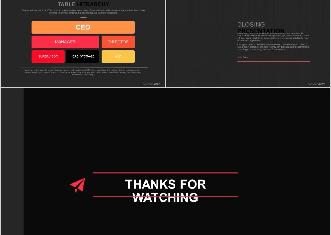 黑红色商业计划书PPT信息可视化图表模板Bonapit - Powerpoint Template