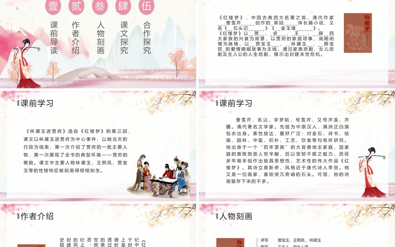 部编版七年级语文下册林黛玉进贾府课件PPT模板