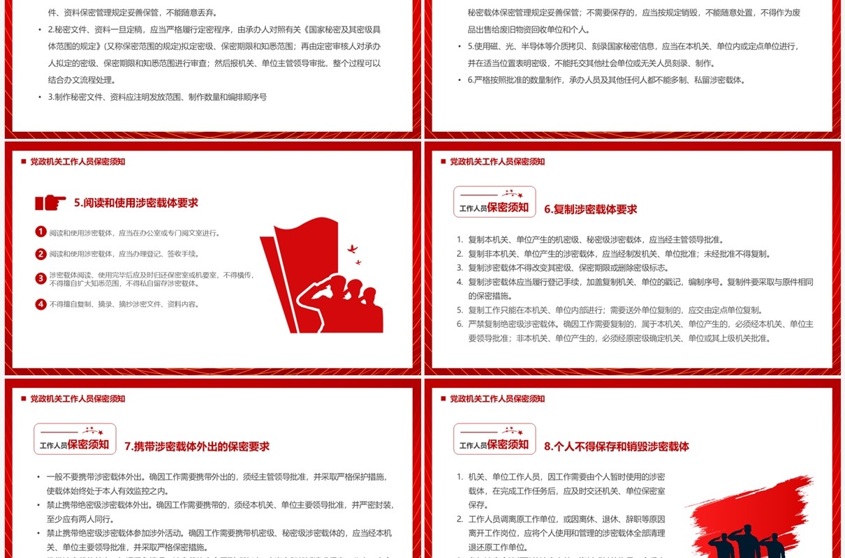 红色党政风机关保密须知PPT模板