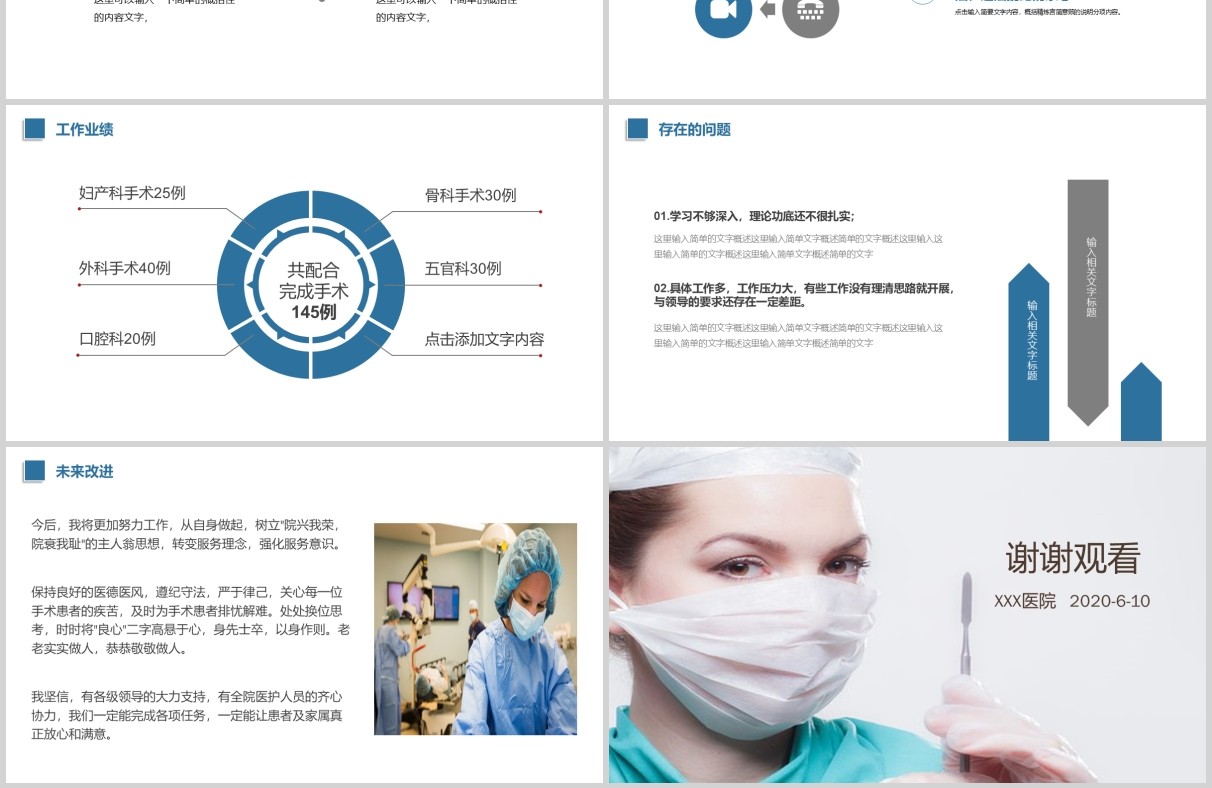 医院手术科外科护士长述职报告PPT模板