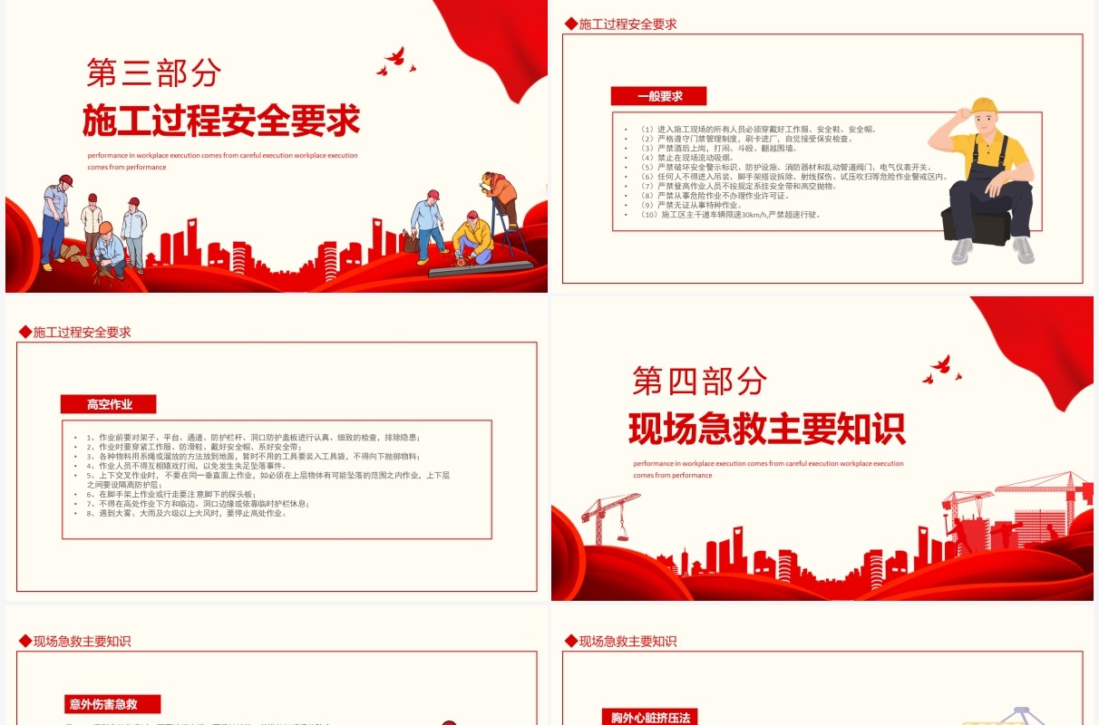 企业建筑工地节后复工安全生产培训动态PPT模板