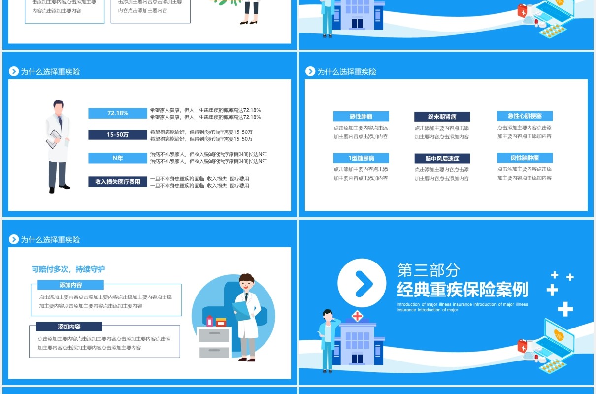 重大疾病保险介绍动态PPT模板