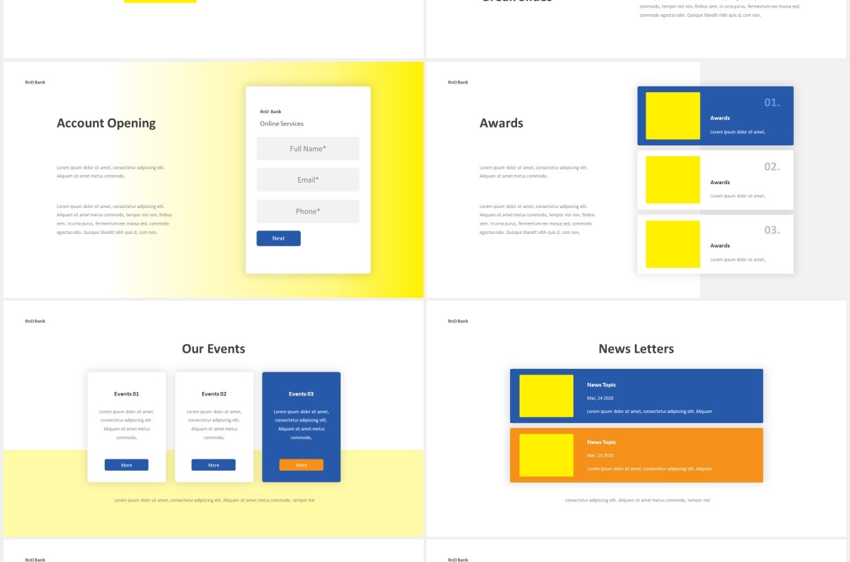 银行工作报告PPT图片排版素材Bank Powerpoint Template