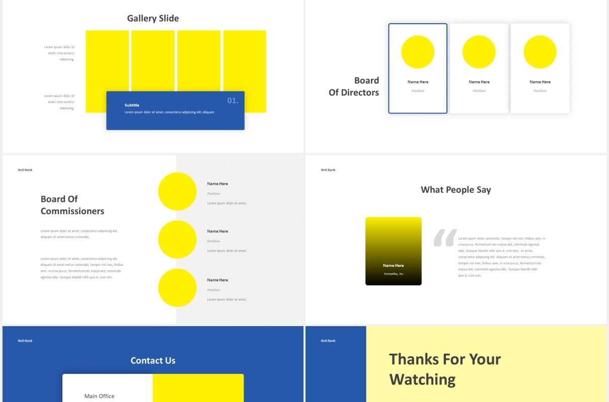 银行工作报告PPT图片排版素材Bank Powerpoint Template
