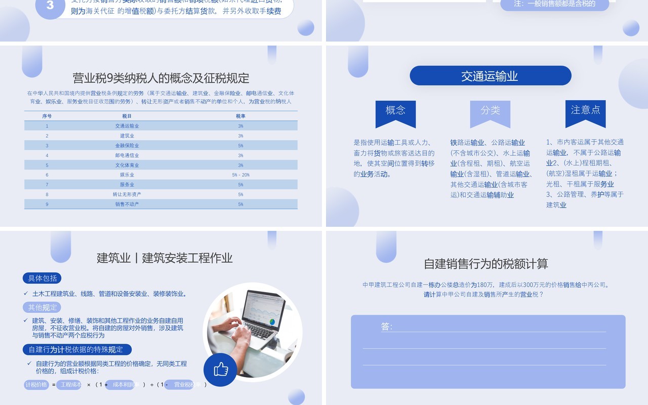 蓝色简约风税务基础知识培训PPT模板
