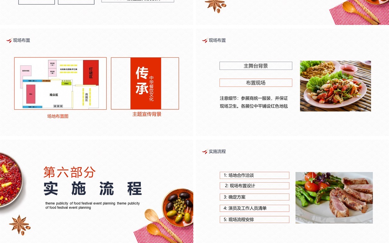 框架完整美食活动节策划方案动态PPT模板