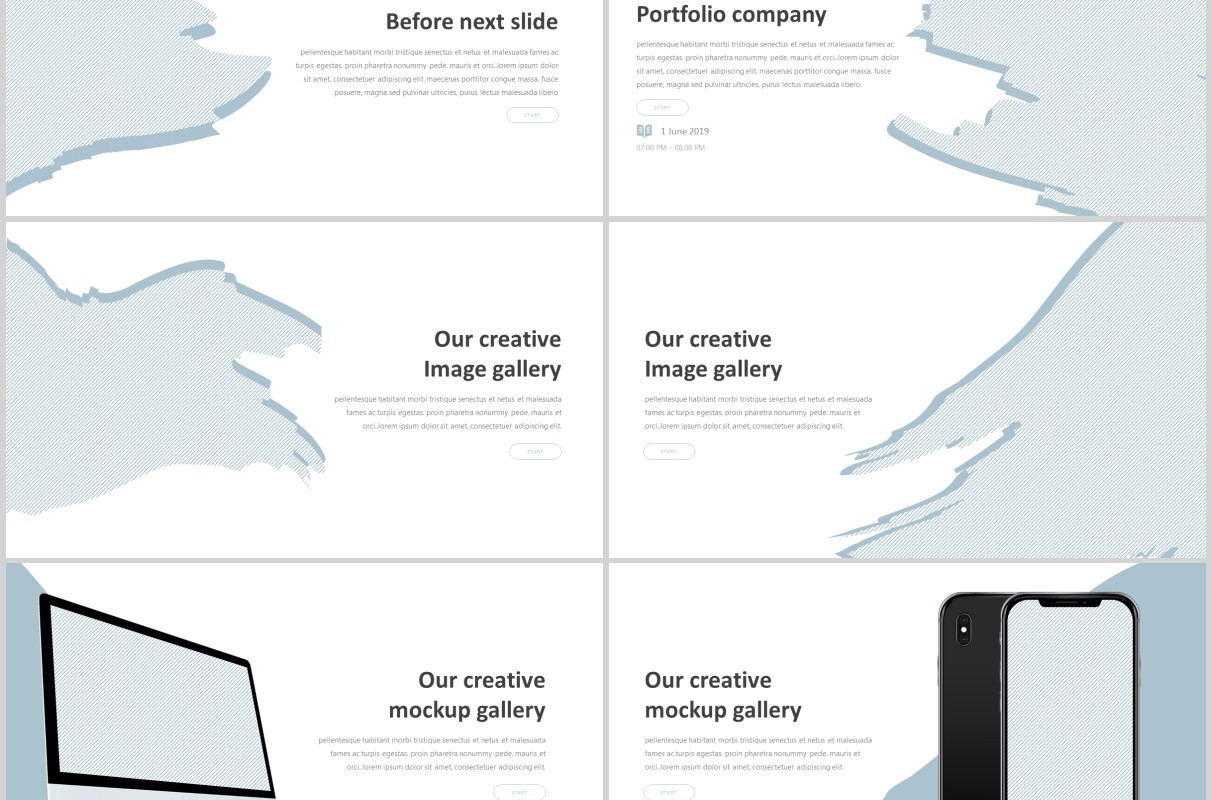 旅游风景策划宣传PPT创意图文排版模板Hebrush - Powerpoint Template