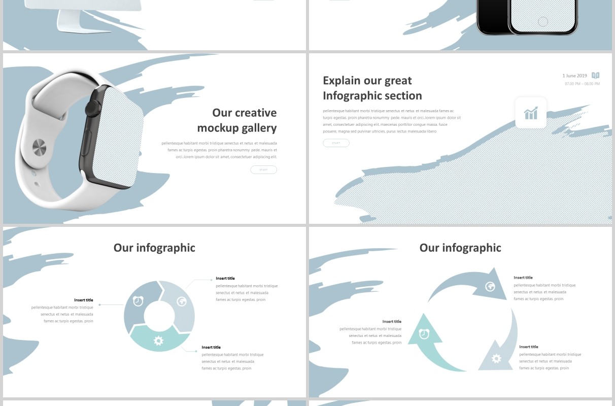 旅游风景策划宣传PPT创意图文排版模板Hebrush - Powerpoint Template