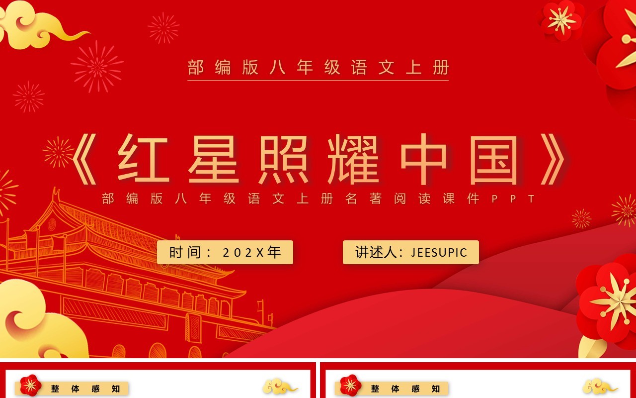 部编版八年级语文下册红星照耀中国课件PPT模板