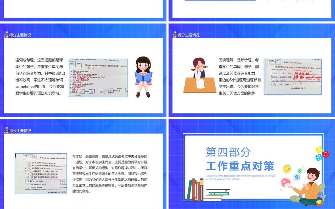 英语期中考试试卷分析动态PPT模板