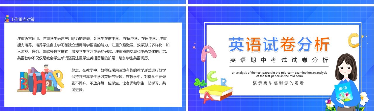英语期中考试试卷分析动态PPT模板