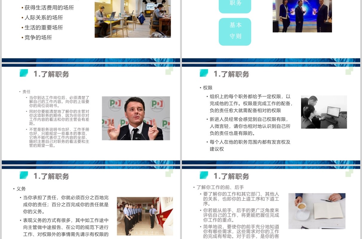 简洁员工职业素养与团队意识培训PPT模板