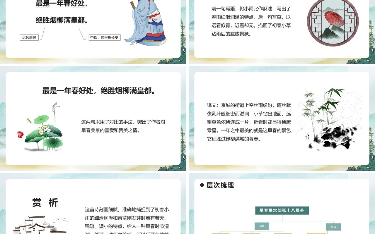 部编版六年级语文下册早春呈水部张十八员外课件PPT模板