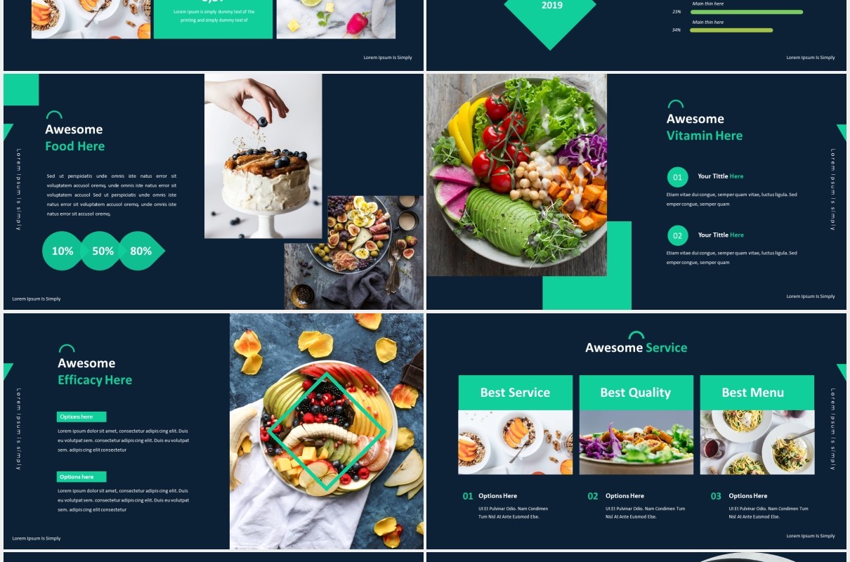 水果美食餐饮宣传展示PPT模板avocado powerpoint template