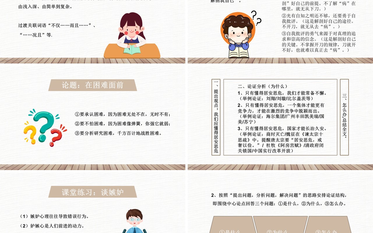 部编版高中语文必修四学习纵向展开议论课件PPT模板