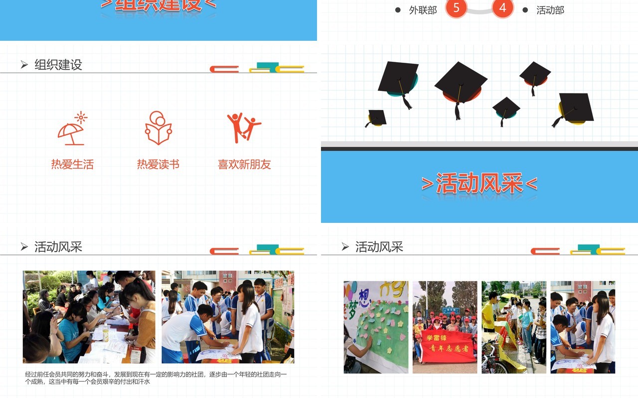 蓝色学生会社团招新竞选PPT模板