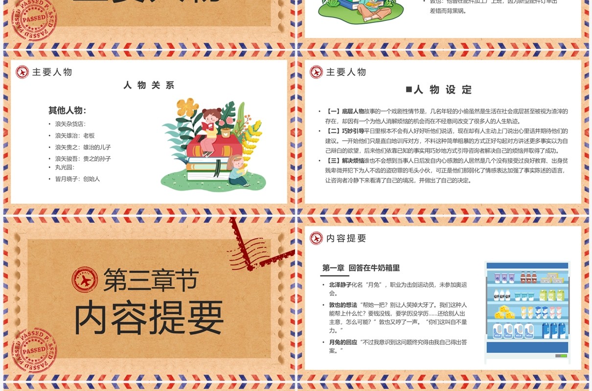 棕色复古风读书分享会解忧杂货铺PPT模板