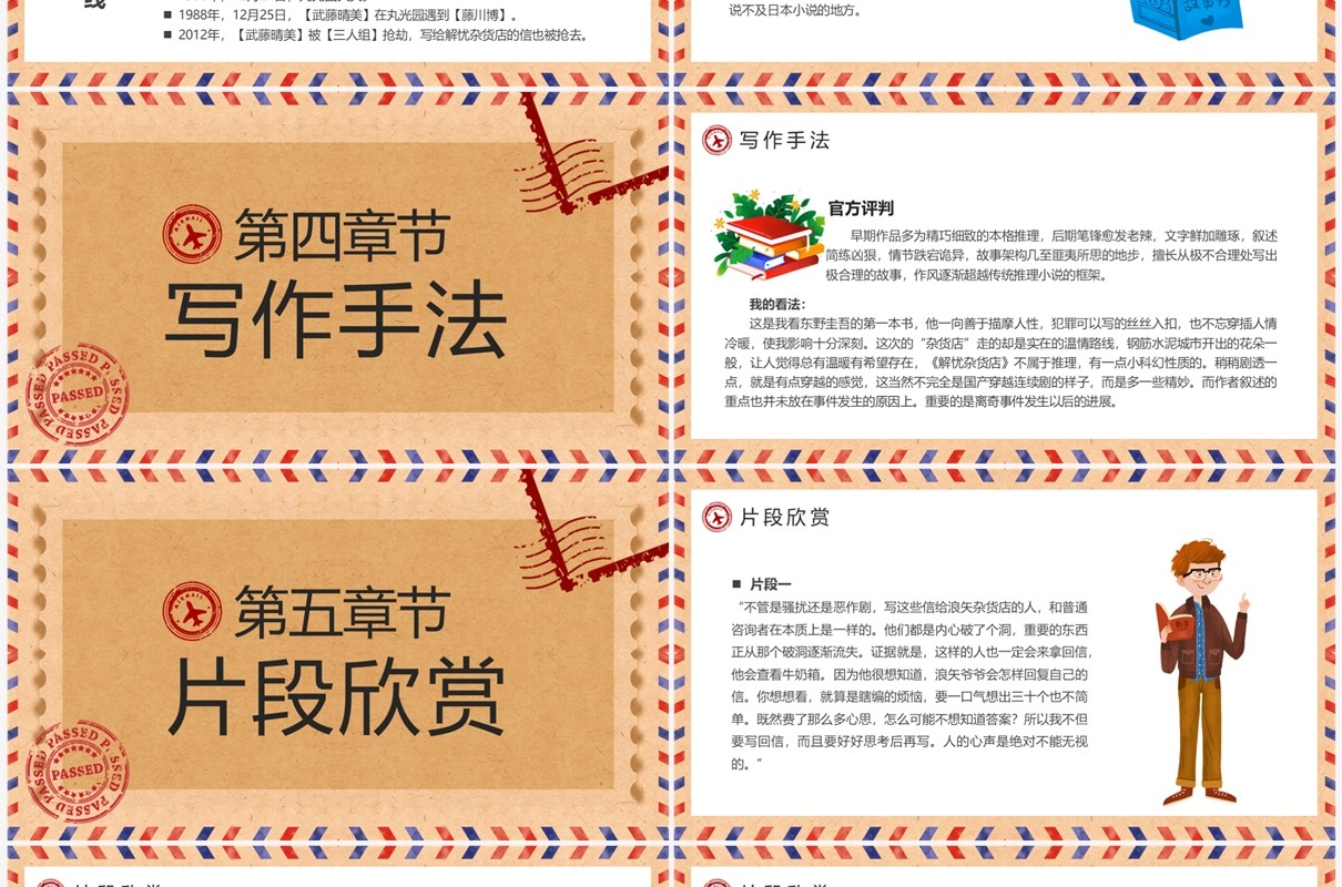 棕色复古风读书分享会解忧杂货铺PPT模板