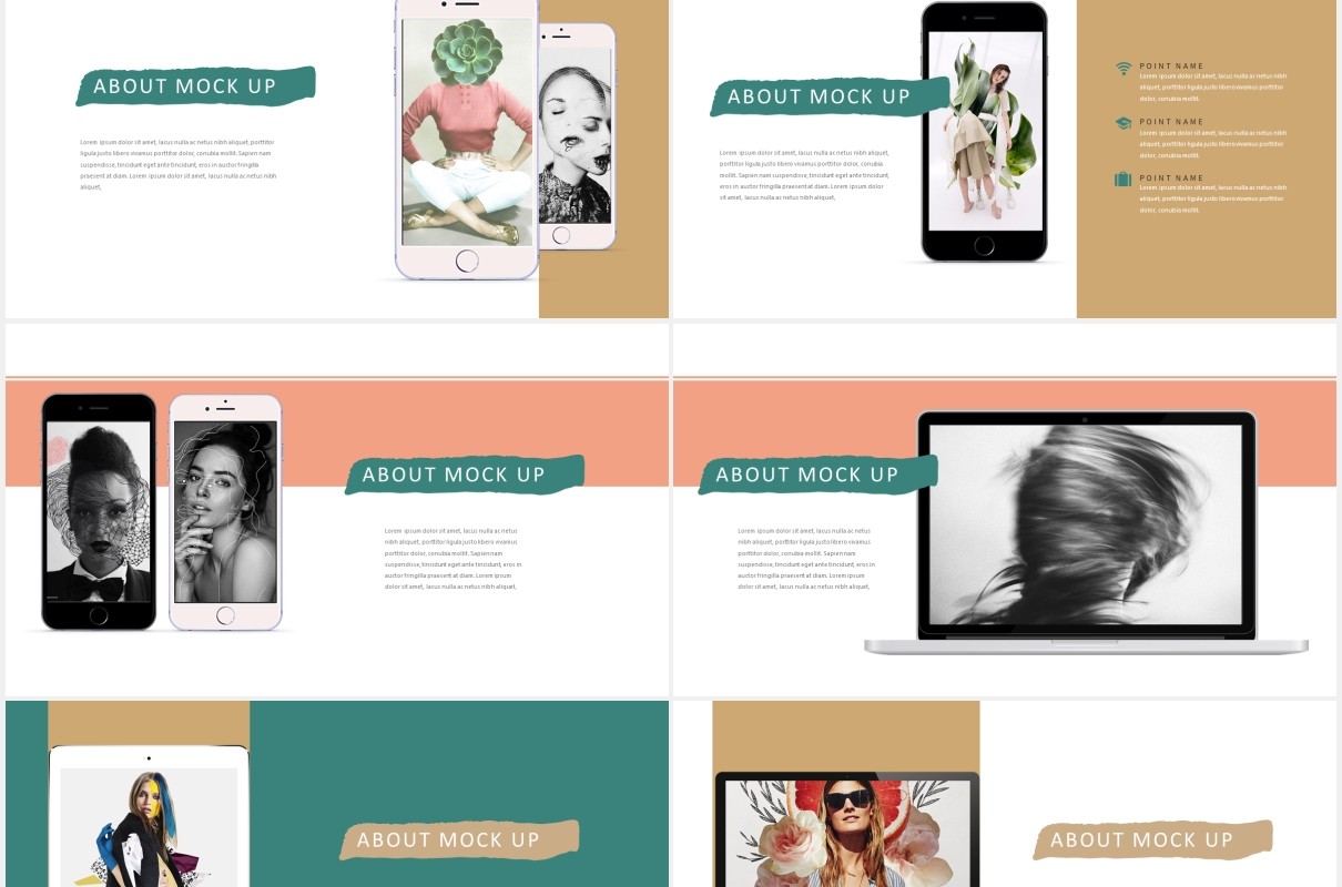 作品图片展示产品介绍PPT模板Lookbook Powerpoint Template
