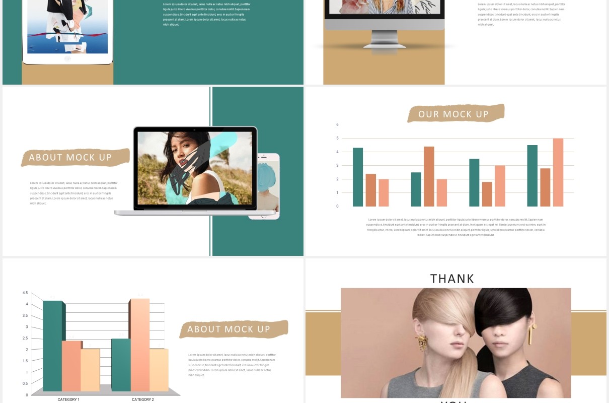 作品图片展示产品介绍PPT模板Lookbook Powerpoint Template