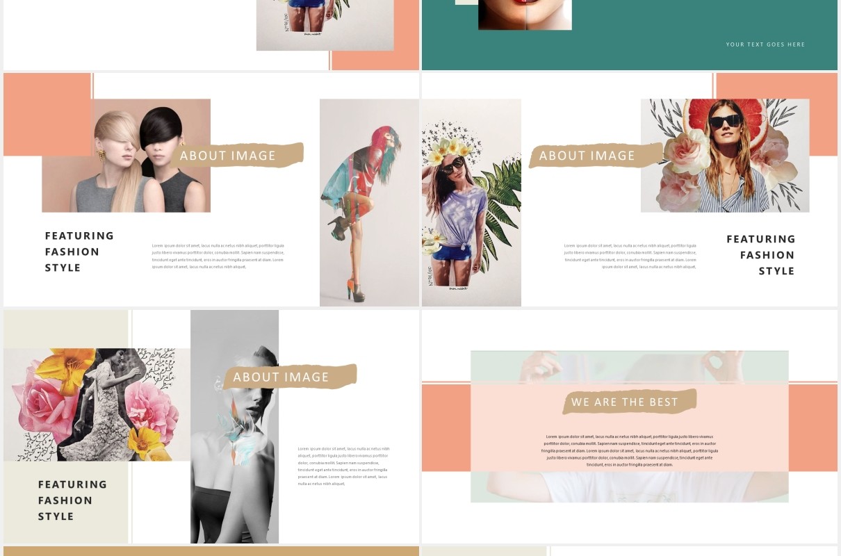 作品图片展示产品介绍PPT模板Lookbook Powerpoint Template