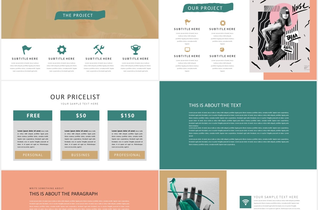 作品图片展示产品介绍PPT模板Lookbook Powerpoint Template