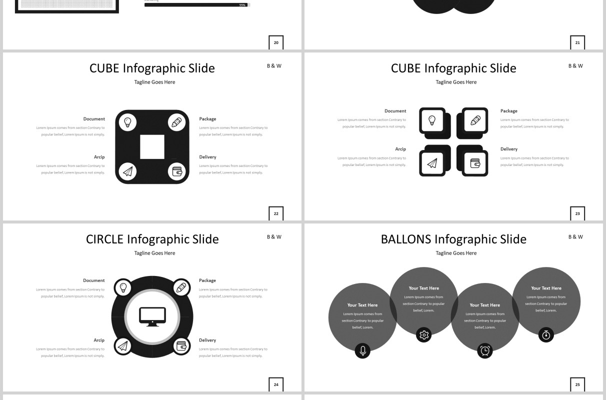 简约公司简介产品介绍PPT模板版式图文排版B&W Powerpoint Template