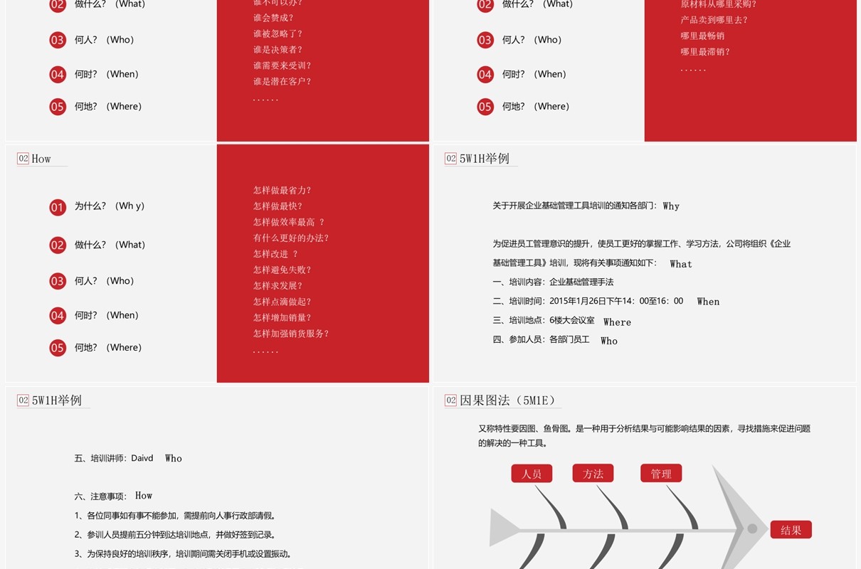 红色商务风pdca循环管理公司团队管理PPT模板