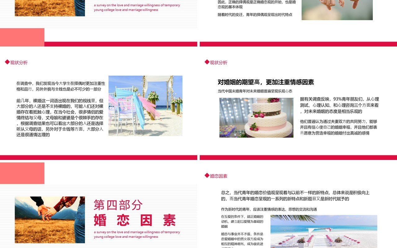 当代青年大学生婚恋意愿调查动态PPT模板