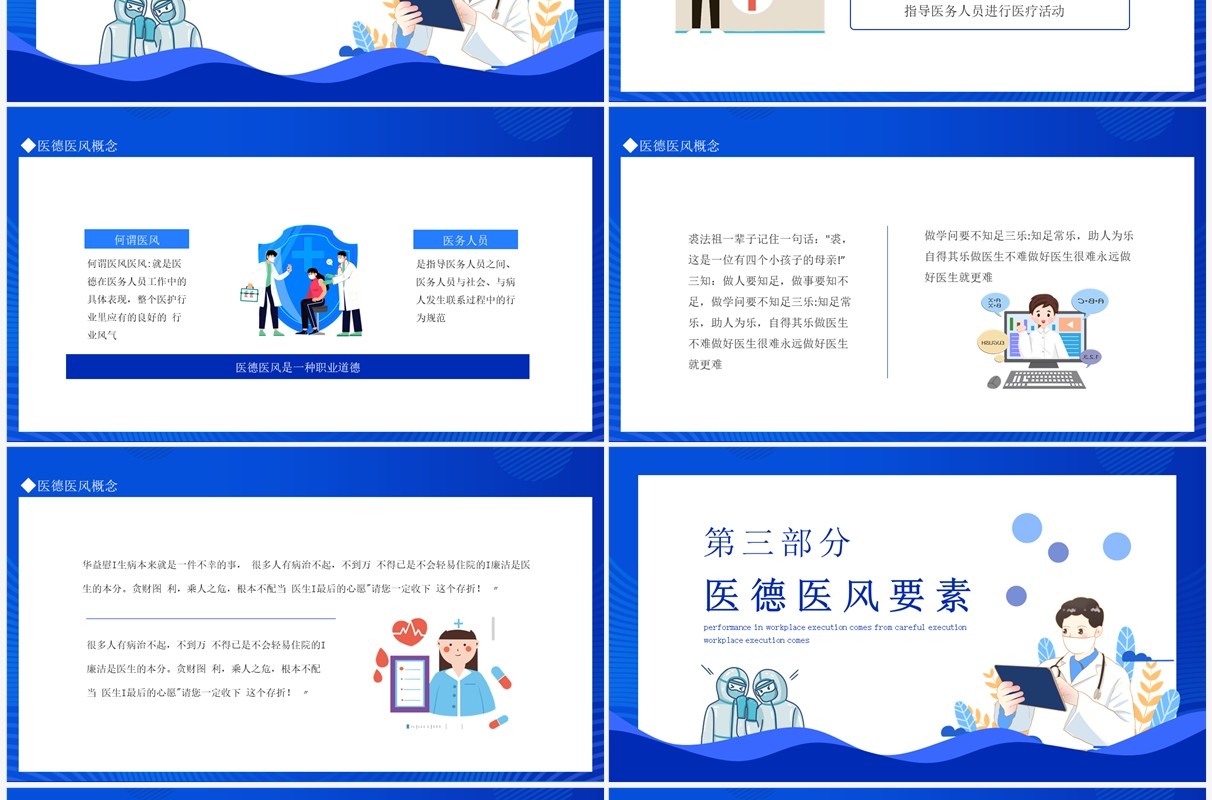 医德医风岗前培训动态PPT模板