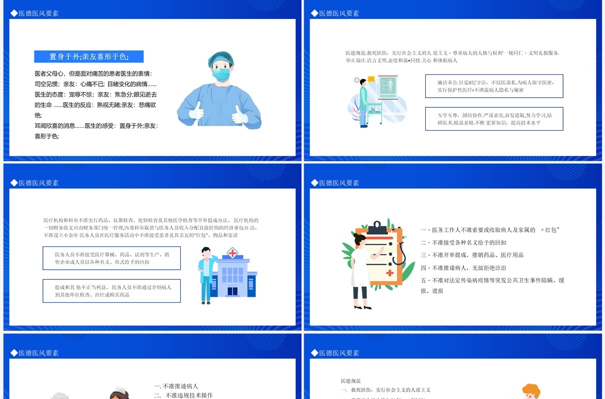 医德医风岗前培训动态PPT模板