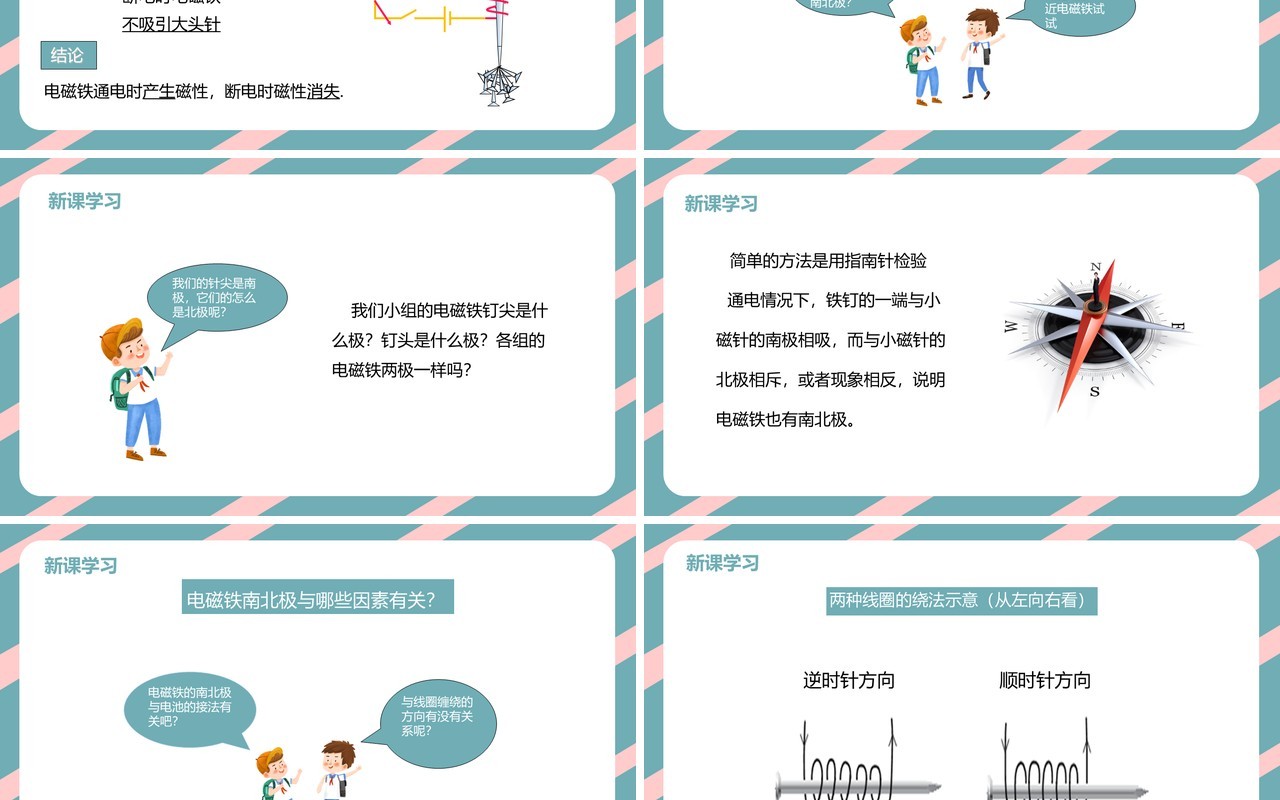 教科版六年级科学上册电磁铁PPT模板