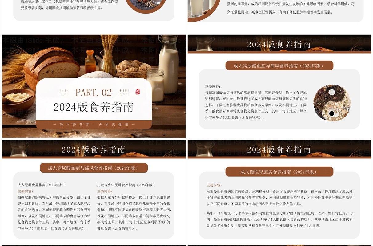 棕色简约风健康中国营养先行全民营养周PPT模板