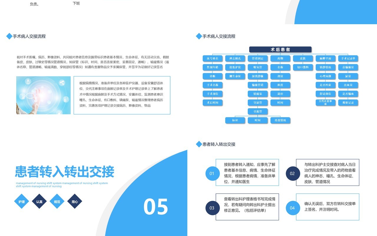 护理交接制度流程转入转出交接管理动态PPT模板