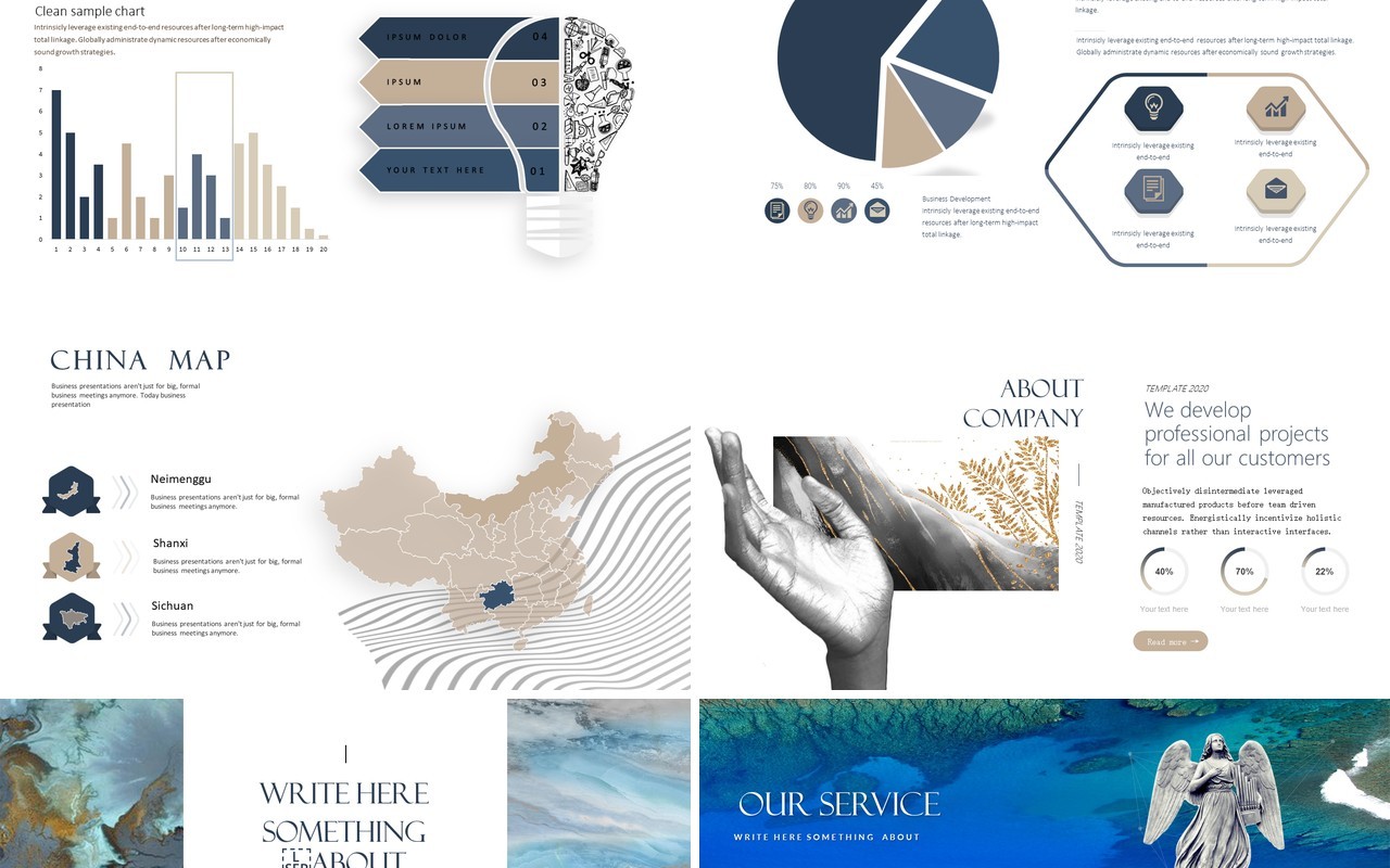 高端商务企业年度报告工作汇报PPT模板Business annual report